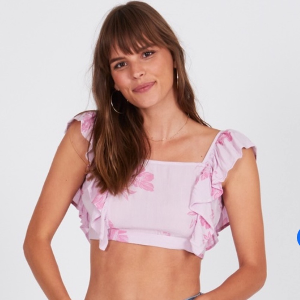 Amuse Society Dressy Crop Back-Tie Top